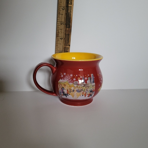 1 LEFT! Christkindlmarket Chicago 2017 Red Yellow China Kettle Glühwein Mug 3" - Picture 6 of 6